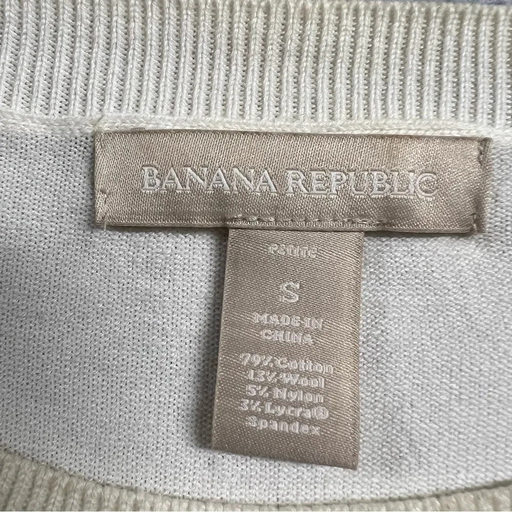 ⭐️ Banana Republic Cotton & Wool Blend Nautical Cream & Black Striped Sweater SP - Image 3