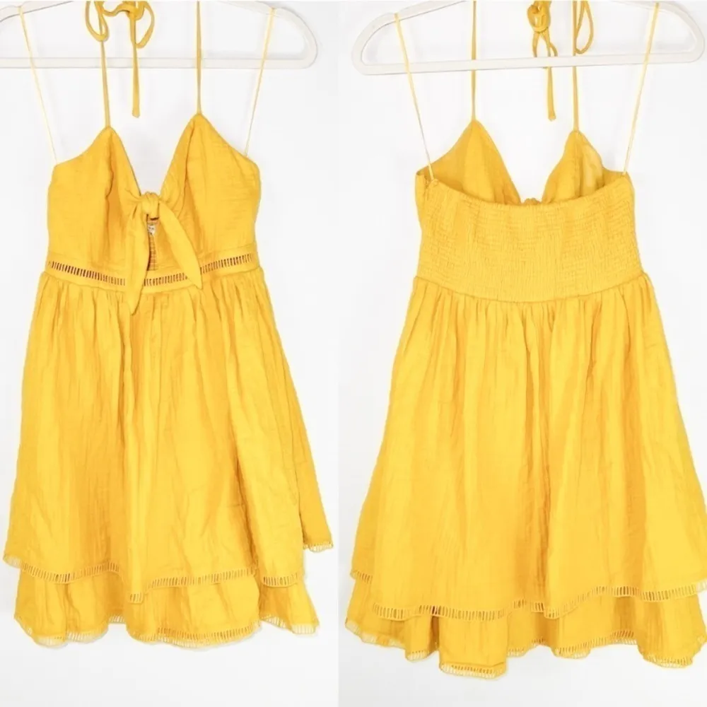 Endless Rose  Baby Doll Halter Mini Dress Yellow Medium Y2K boho - Image 3