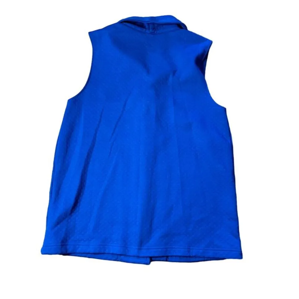 Blair  Royal Blue Sleeveless Button-Front Vest Elegant Workwear Top Size M - Image 3