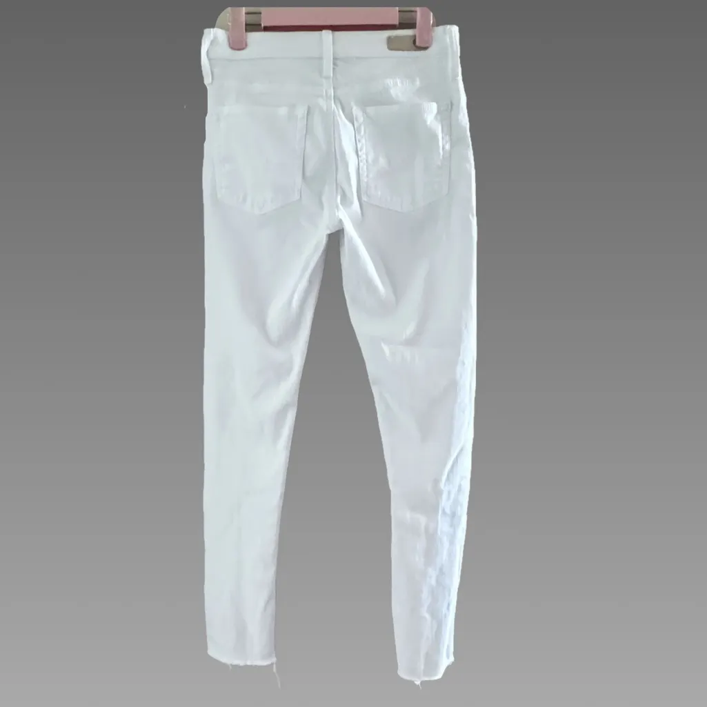 Adriano Goldschmied White Cropped Skinny Jeans Sz 26R - Image 2