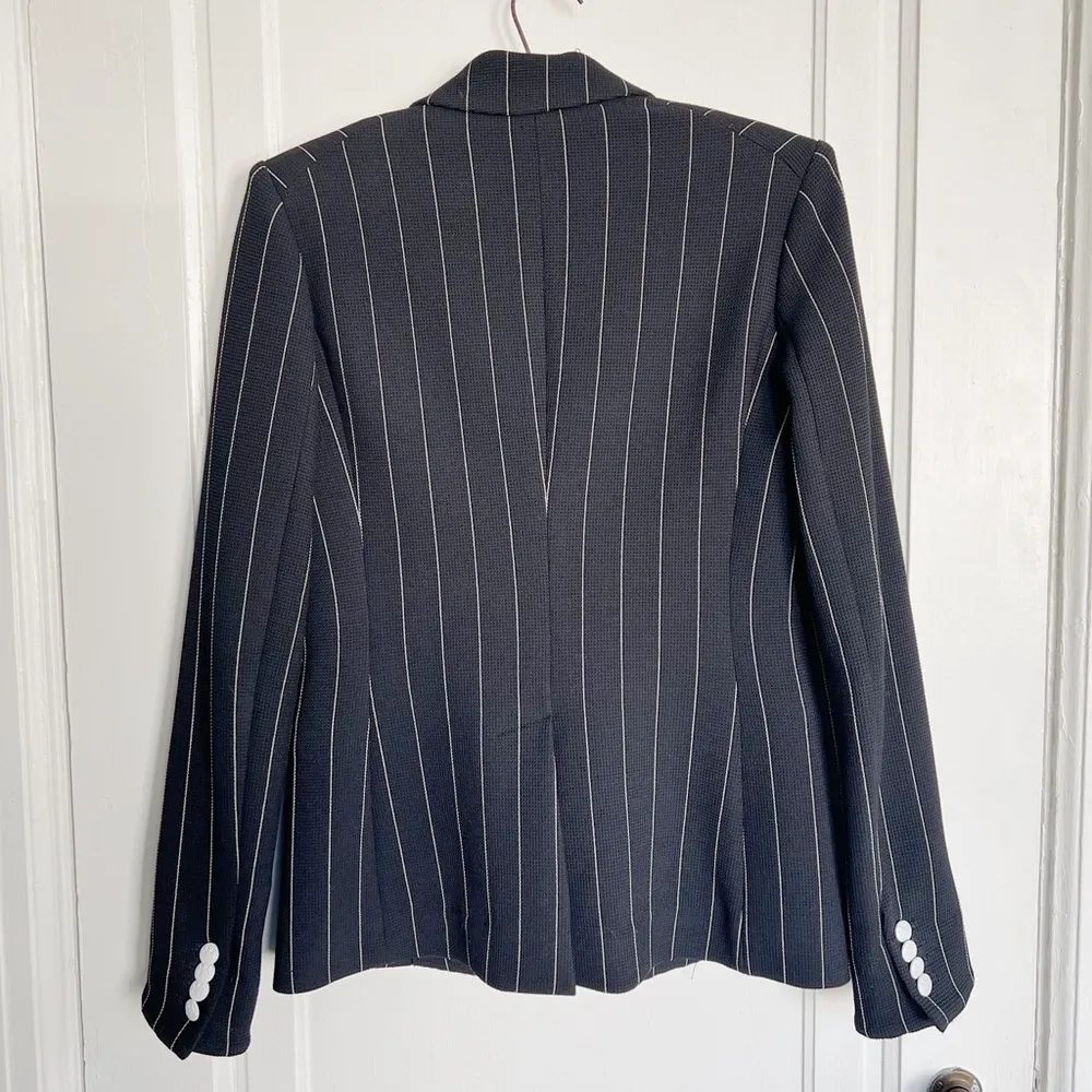 Veronica Beard • Daytona Pinstripe Cutaway Blazer jacket black dickey stripe - Image 14