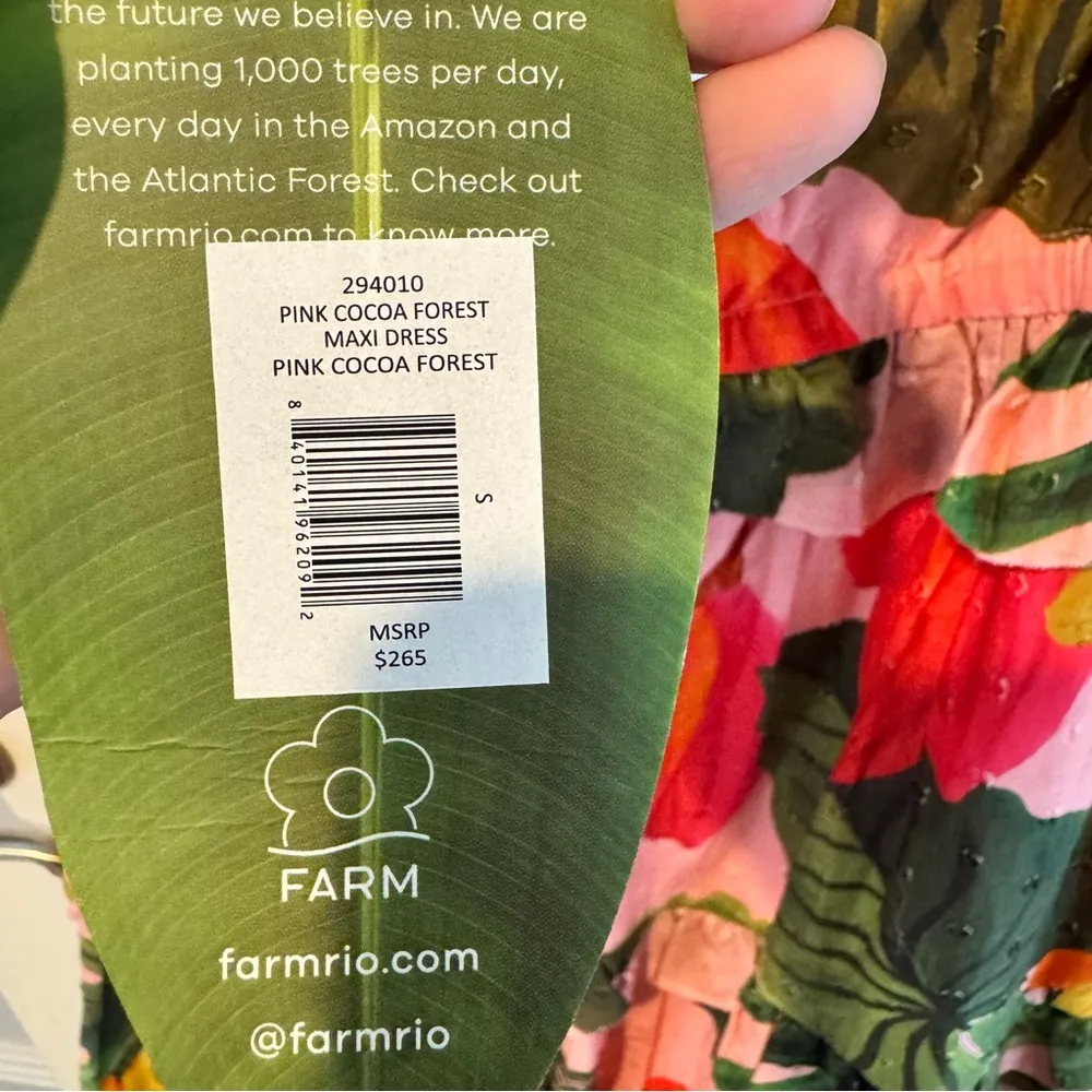 NWT Farm Rio Cocoa Forest Maxi Dress | S - Image 8