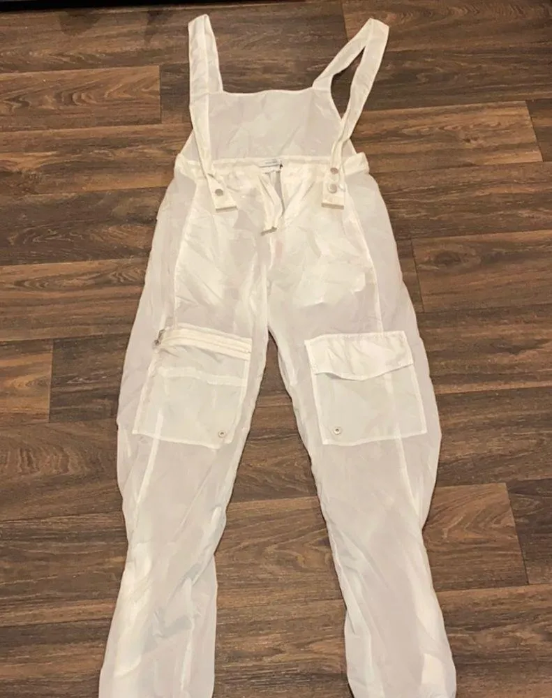 Light Nylon Overalls Gray Size M - Image 2