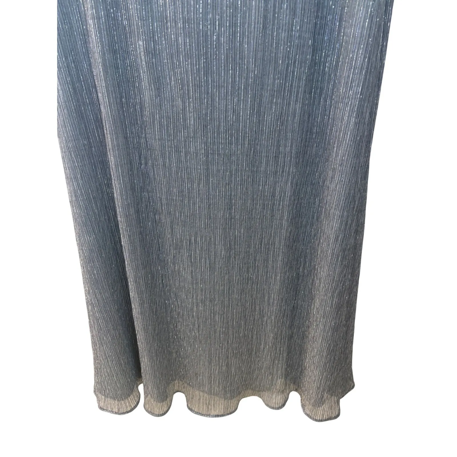 MGNY Morilee 12 Gown Metallic Silver Off The Shoulder Mother of the Bride Dress Gray - Image 6