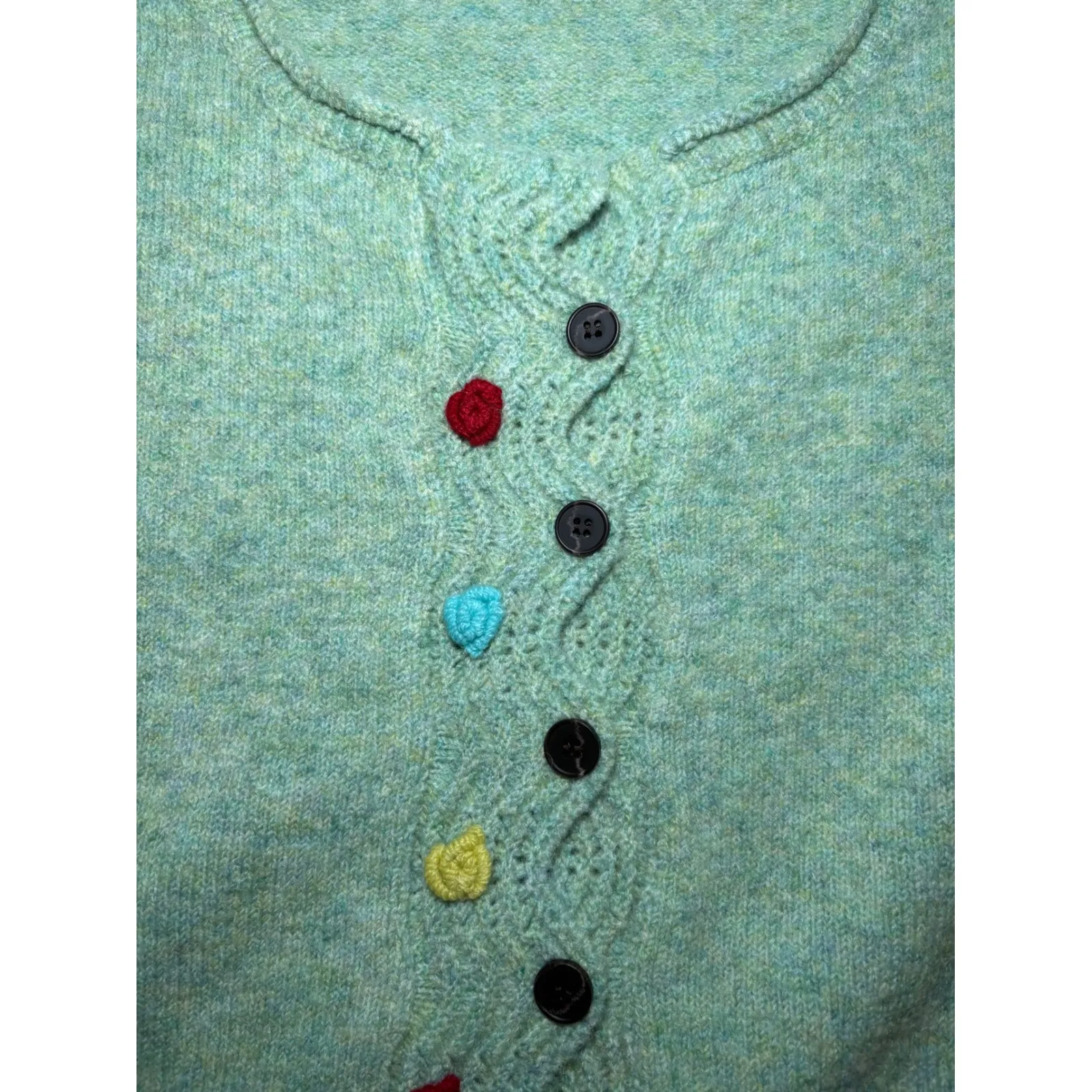 Mint Green Cardigan Sweater Button Detail Wool Blend 3X Plus Colorful Soft Size undefined - Image 5