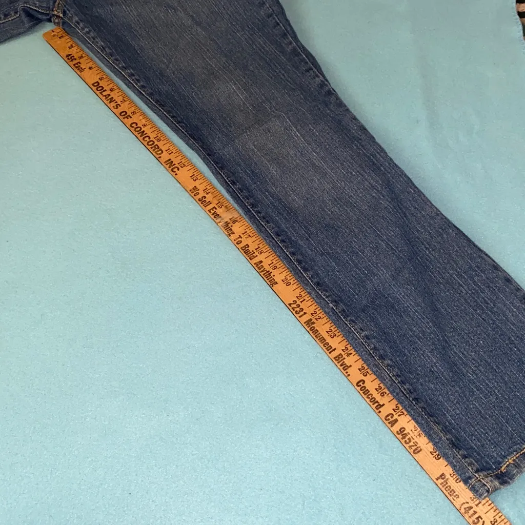 LEVI’S 505 straight leg mid rise 5 pocket blue medium length classic size 10 - Image 13