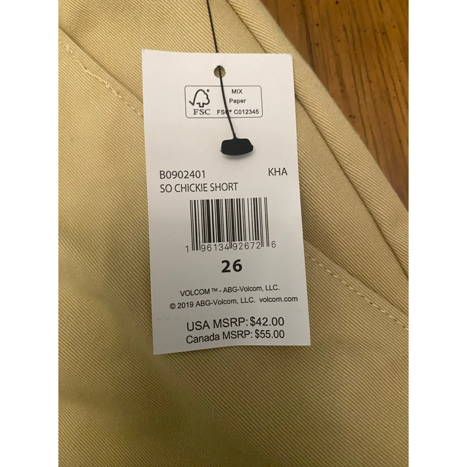 NWT Volcom So Chickie Short Khaki Chino Shorts Size 26 Skate Surf Beach Vacay - Image 3