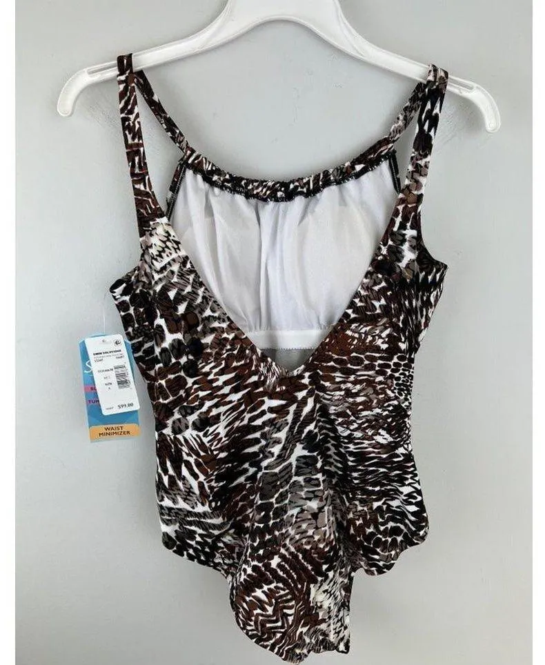 Swim Solutions Women's Tummy Control Slimming High Neck One - Image 3