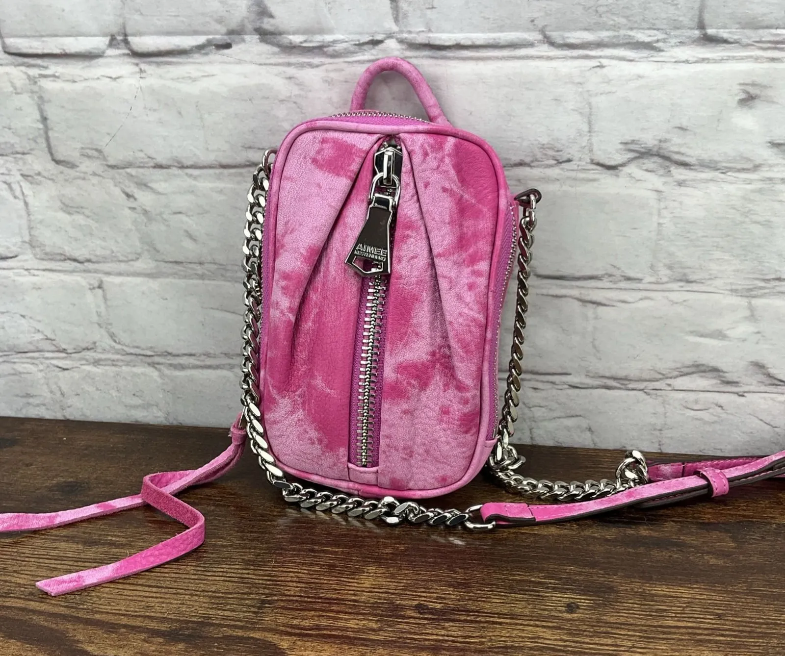 Aimee Kestenberg Leather Crossbody with RFID Tamitha Pink - Image 1