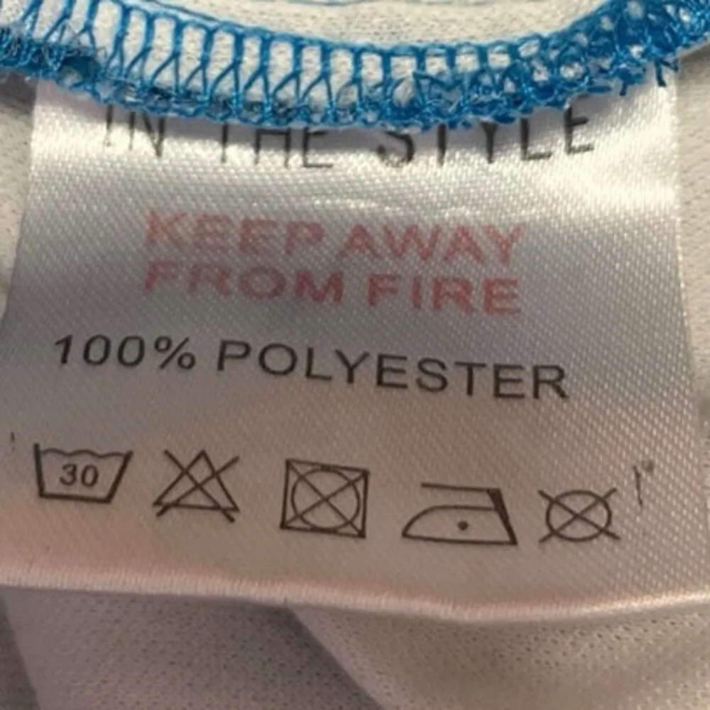 In The Style Blue Paisley Long Sleeve Ruffle Tiered Mini Fit & Flare Dress Sz 20 - Image 5