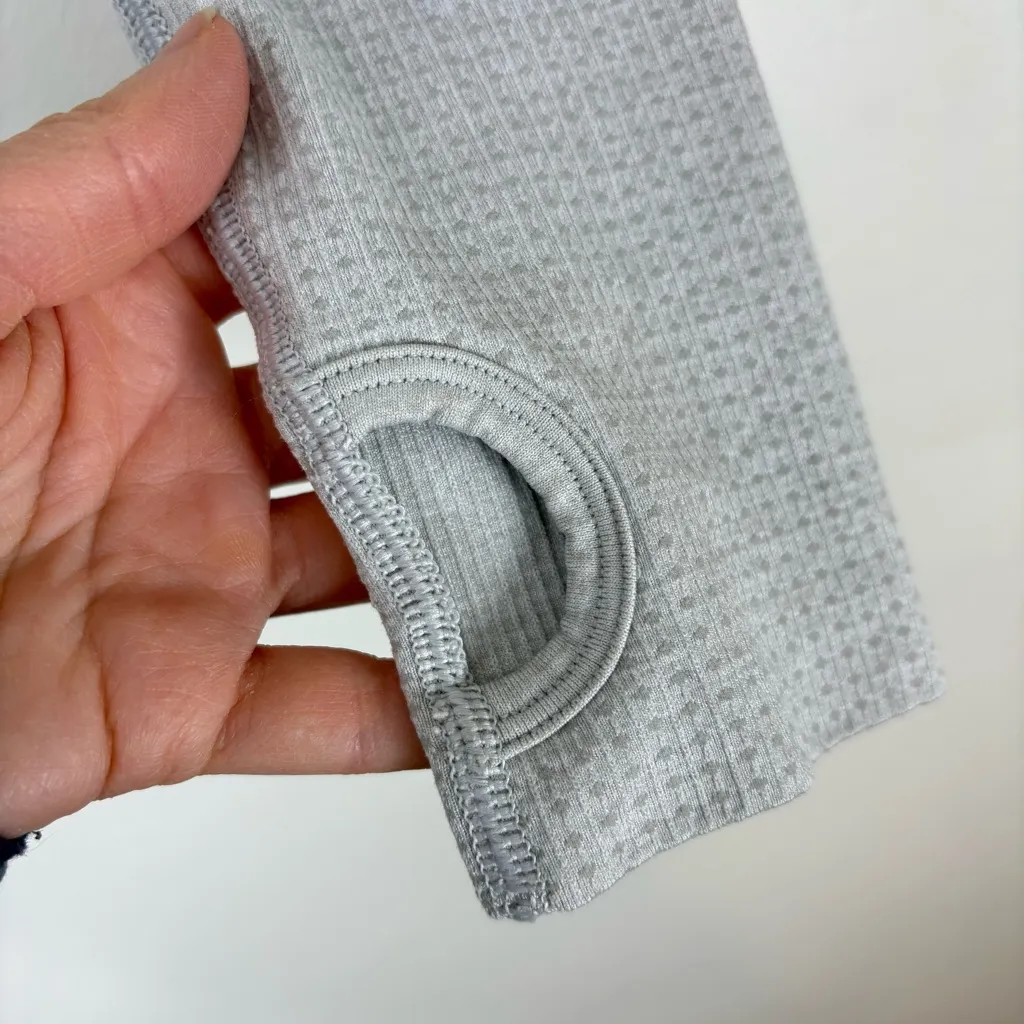 Gymshark Women’s Black Leggings 25” and Long Sleeve Crop Top Light Beige Small - Image 4