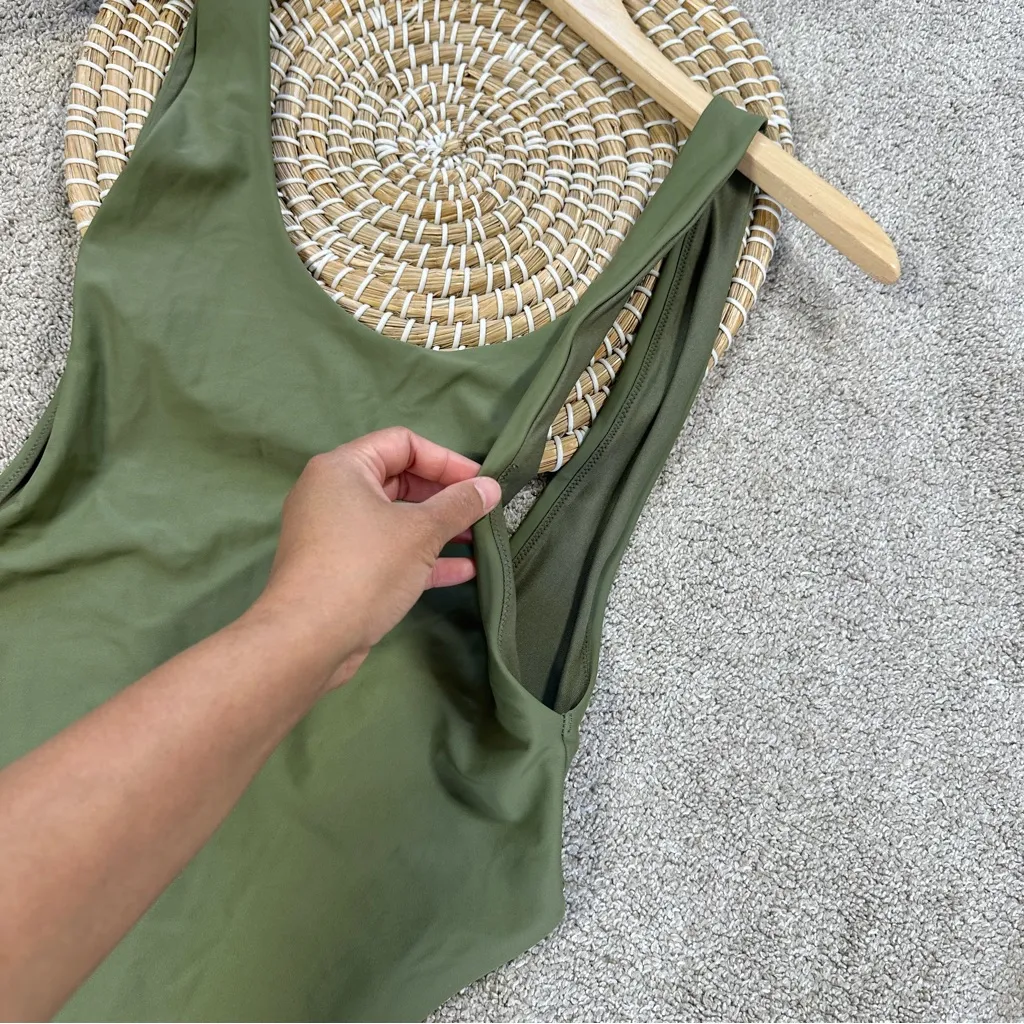 Aerie Women’s Shine Birthday Super Scoop Cheekiest One Piece Swimsuit in Green S - Image 9