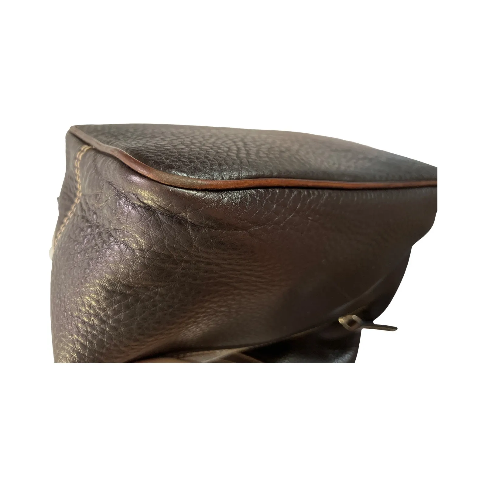 Dooney & Bourke Pebble Leather Dark Brown Shoulder Hobo Bag Silver Hardware - Image 14