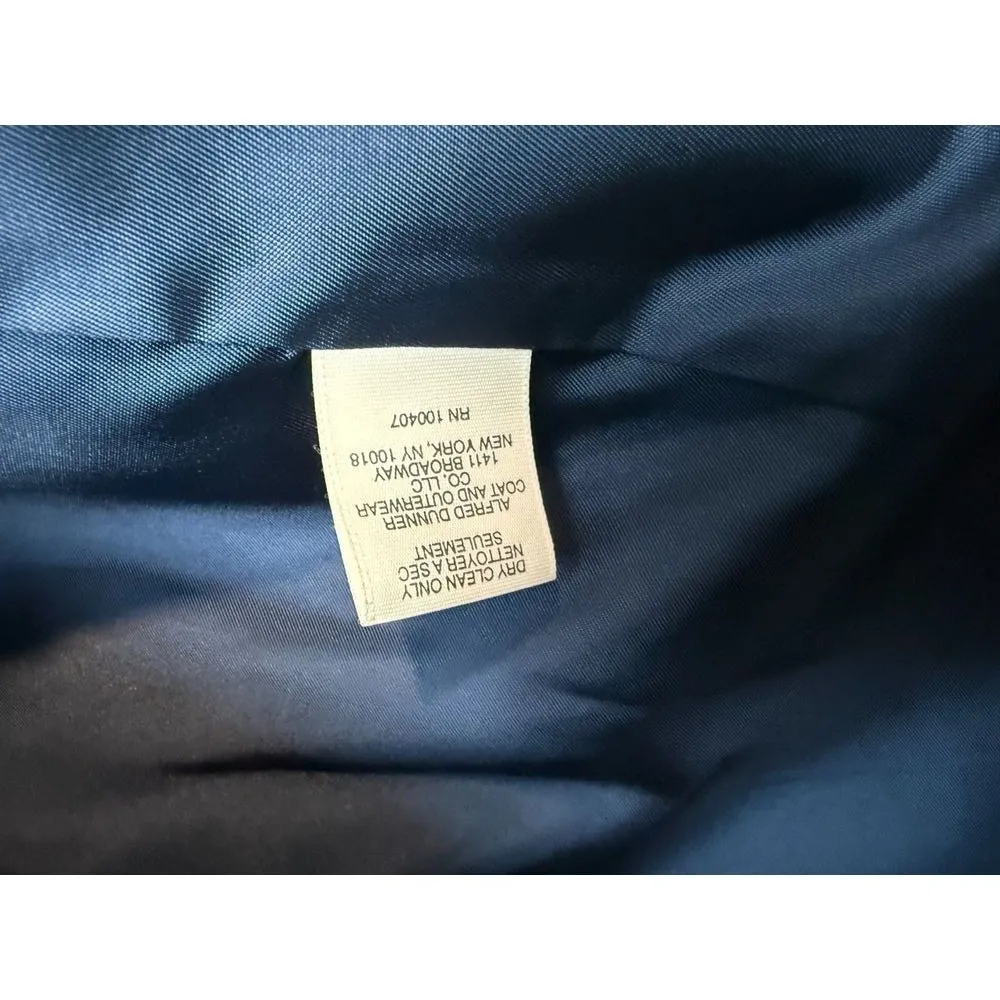 VTG Alfred Dunner 16 Lined 100% Wool‎ Coat Blue W/ black velvet trim USA MADE - Image 8