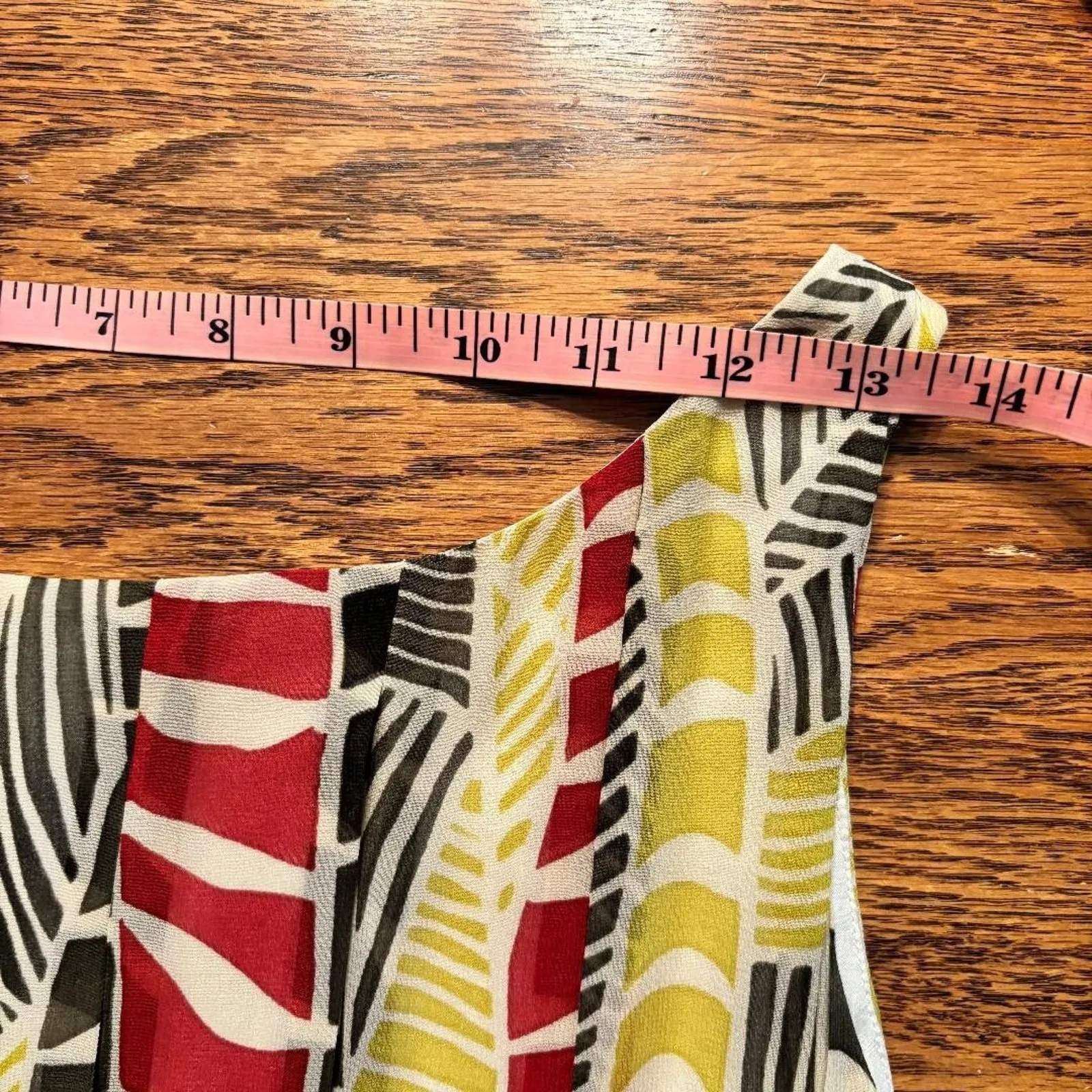 Doncaster 100% Silk Sleeveless Yellow/Red/Green/White Top See measurements - Image 7