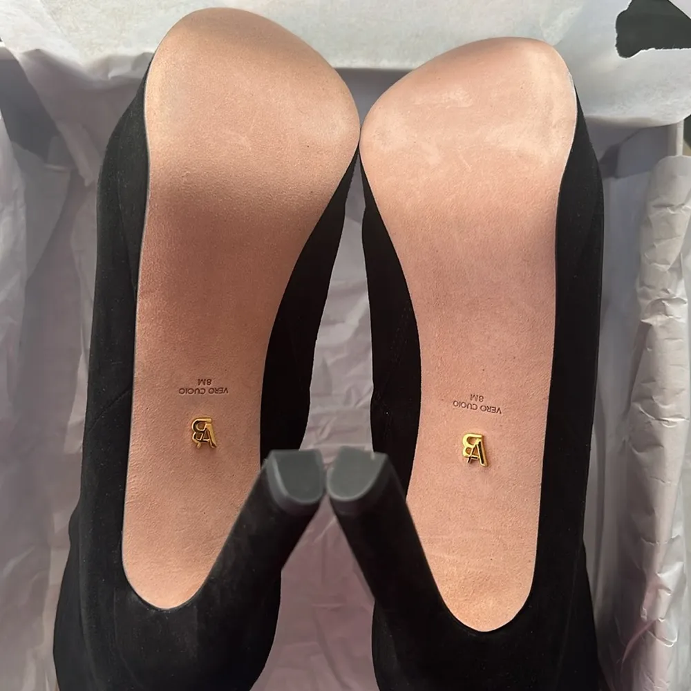 Dali Suede Platform Ankle Boots, Black Size 8 New in Box $550 - Image 10