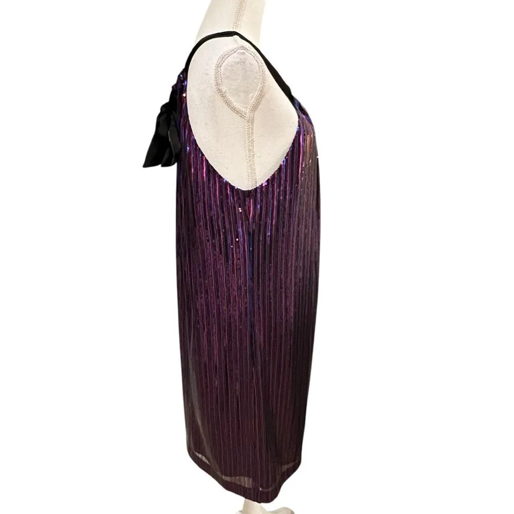 Trina Turk JuJu Sequin Dress Black Multi M Glam Party Cocktail Event Maximalist - Image 4