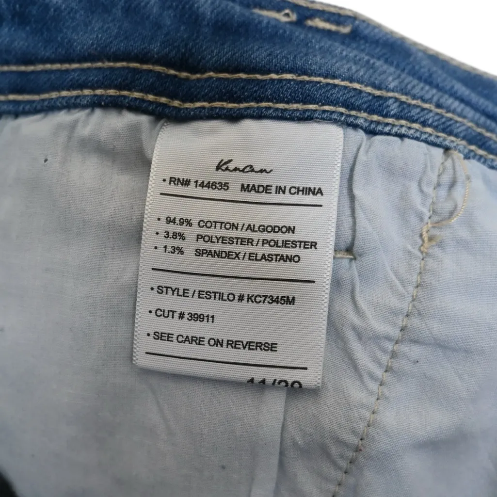 KanCan Women's 11/29 Sian Exposed Button Fly Flare Jean KC7345M Blue - Image 10