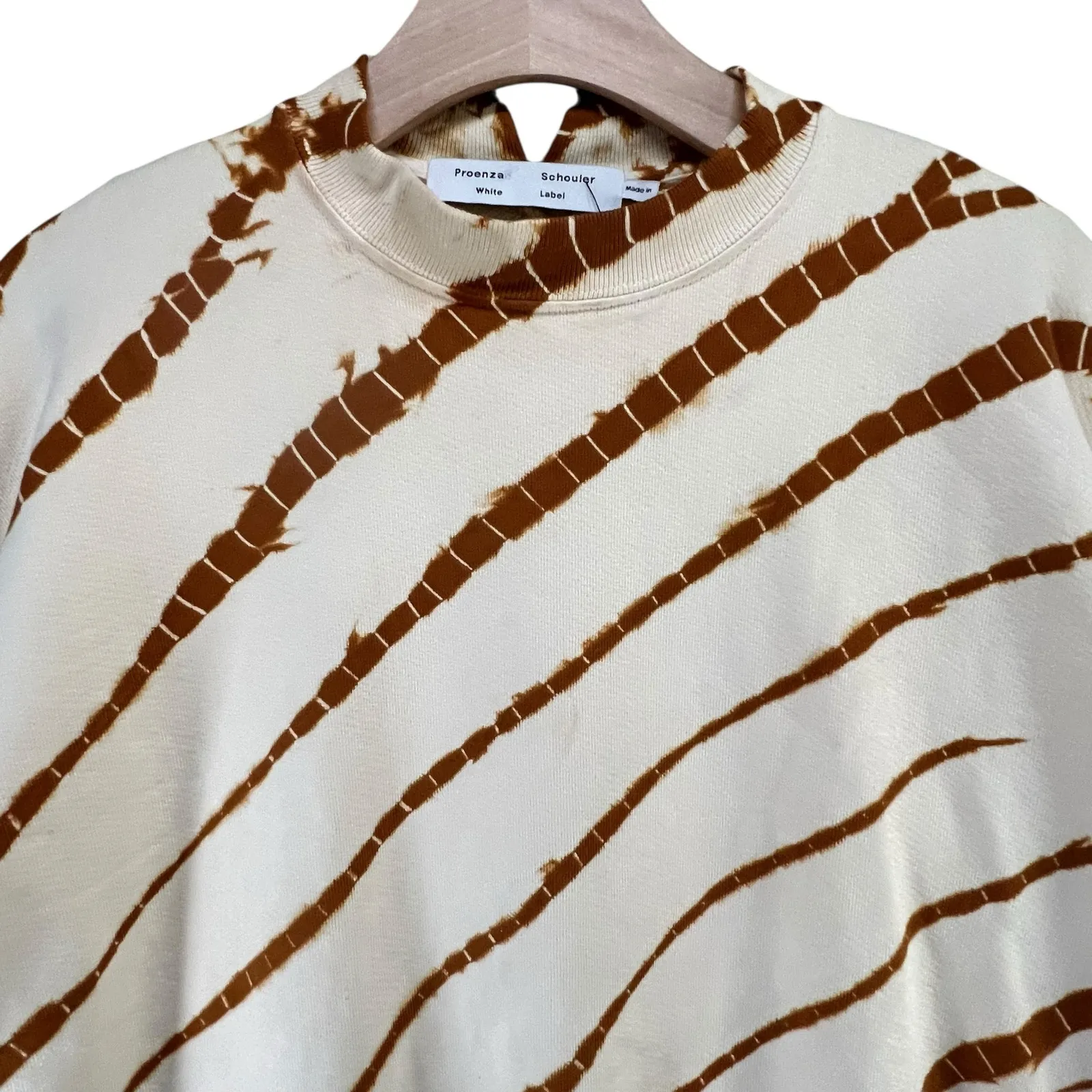 Proenza Schouler White Label Sweatshirt XS Abstract Neutral Elevated Casual Art - Image 6