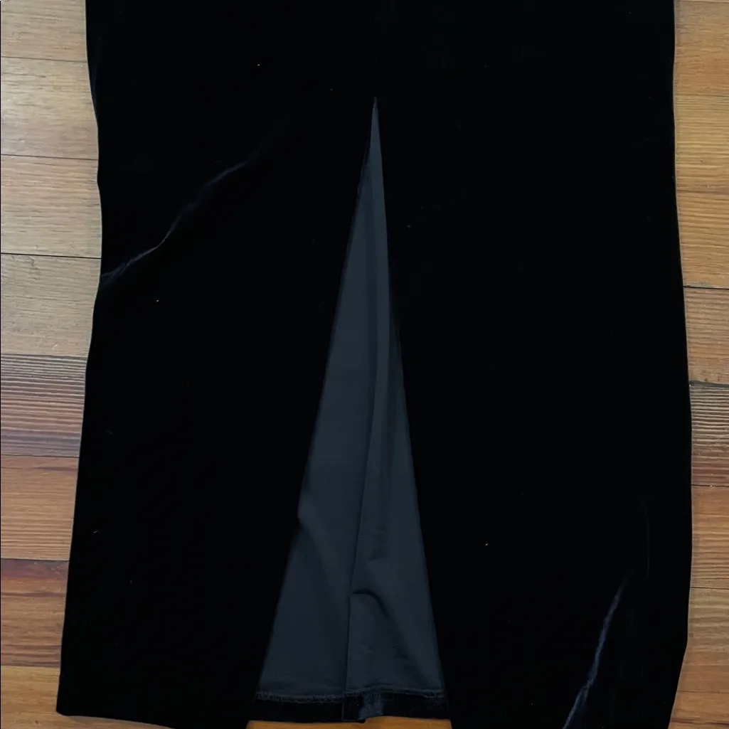 Stenay Vintage Black Velvet Formal Dress Beaded Floral Mesh Top Womens Size 10 - Image 14