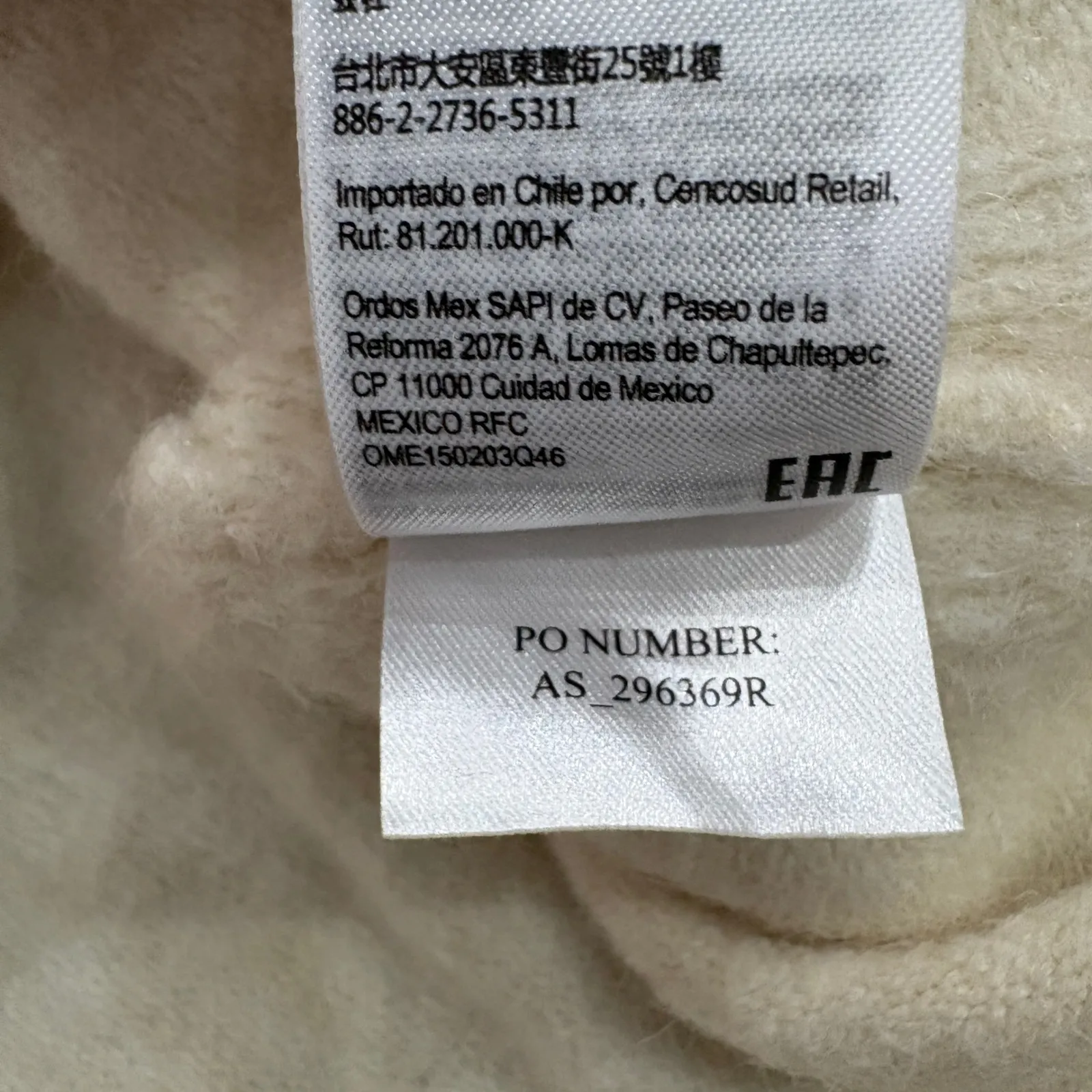 Allsaints Lock Roll Neck Relaxed Fit Sweater Asymmetric Chalk White Size Medium - Image 5