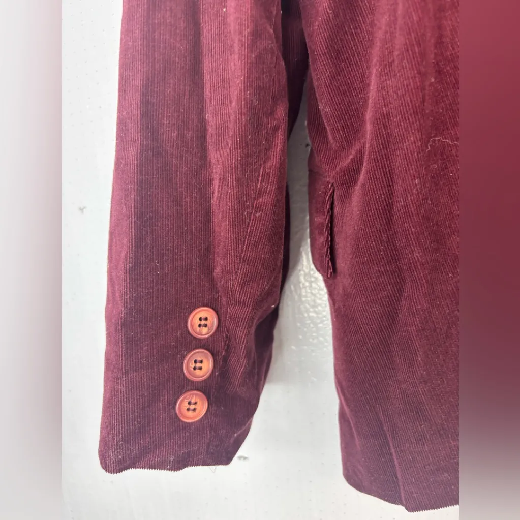 Contempo L Vintage Corduroy Lined Blazer in Burgandy Wine - Image 5