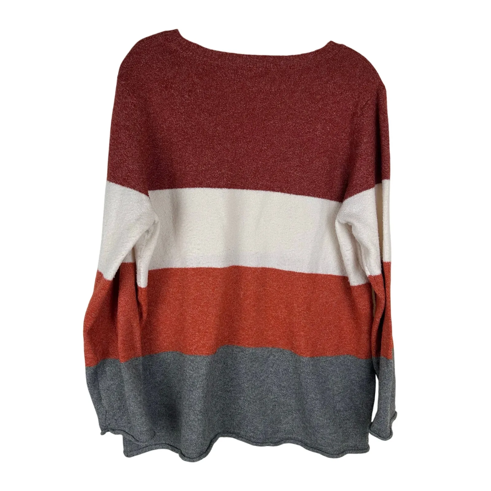 Market & Spruce Womens Sweater Size 1X Plus Size StripedCrew Neck Pullover - Image 2