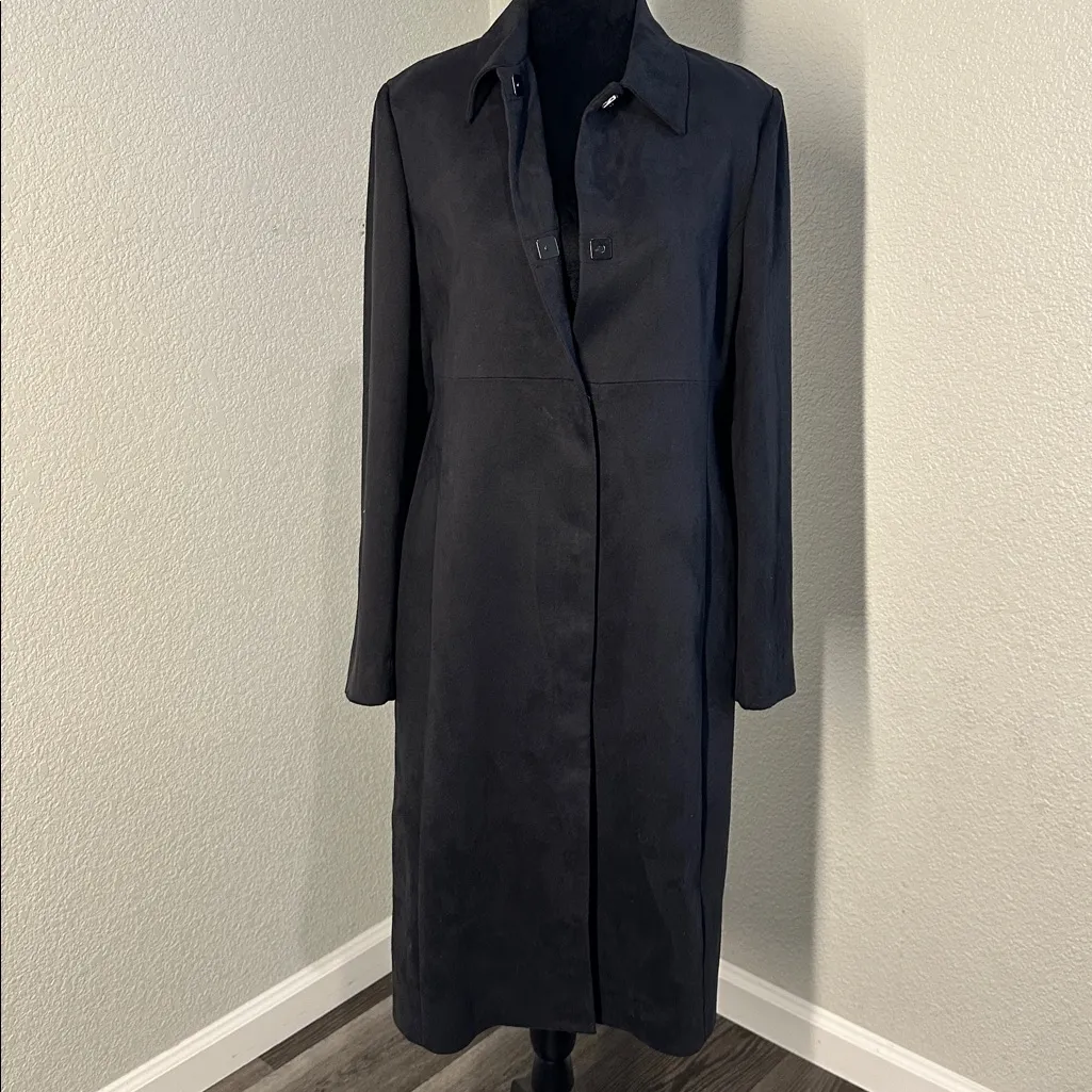 Vintage INC International Concepts Charcoal Long Blazer and Skirt Suit Black Size 6 - Image 2
