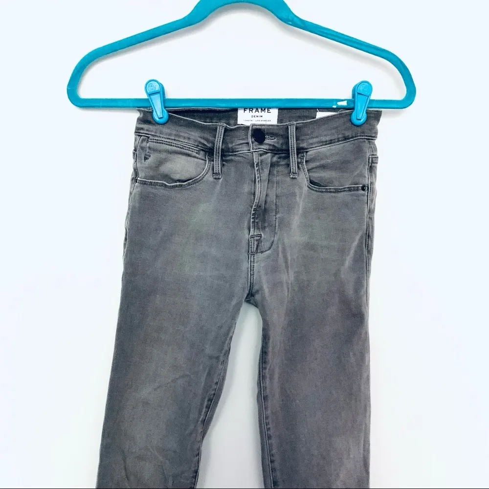 Frame Denim Gray Le High Skinny Jeans Size 24 - Image 10