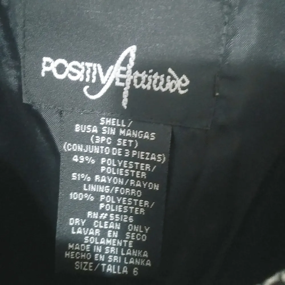 Positive Attitude 6 White Black Formal Top - Image 5