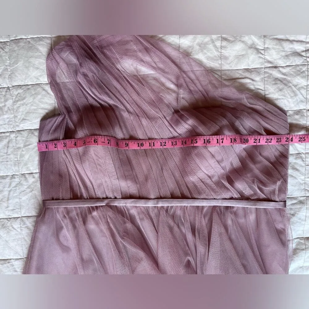 White by Vera Wang Asymmetric Dusty Purple "Quartz" Chiffon Tulle Flowy Gown - Image 9