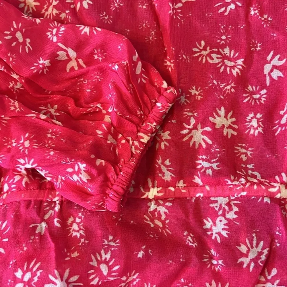 Free People Wallflower Midi Dress Raspberry Pink Floral Tiered Small NWT - Image 10