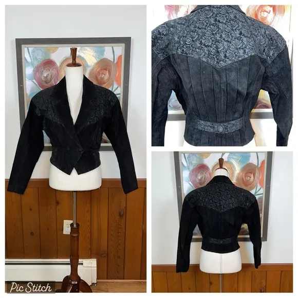 Super Cool Vintage 90s Wilson’s Suede Cropped Blazer Jacket! - Image 2