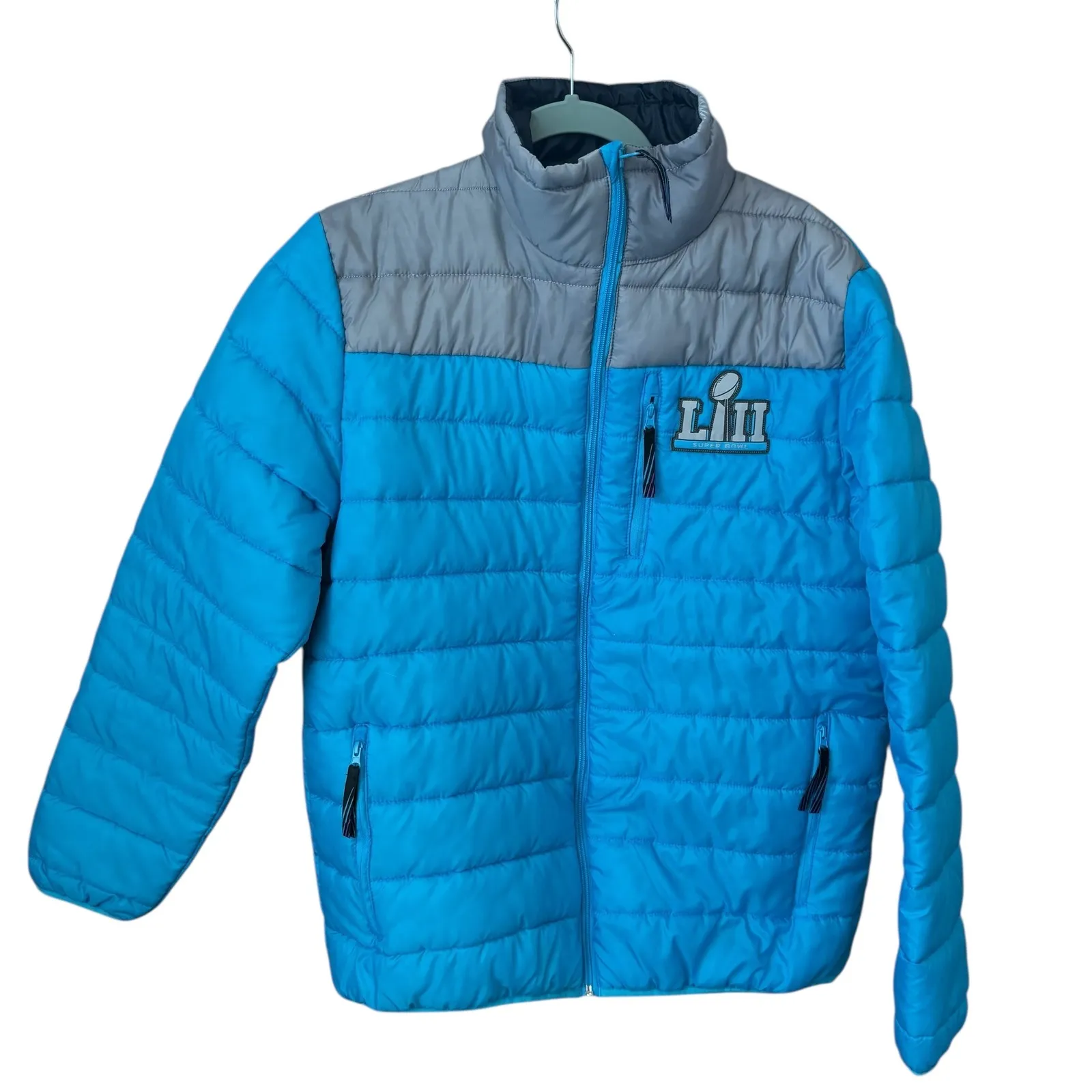 Super Bowl LII Minnesota Puffer Jacket Women's XL Blue NFL Team Eagles Patriots - Image 4