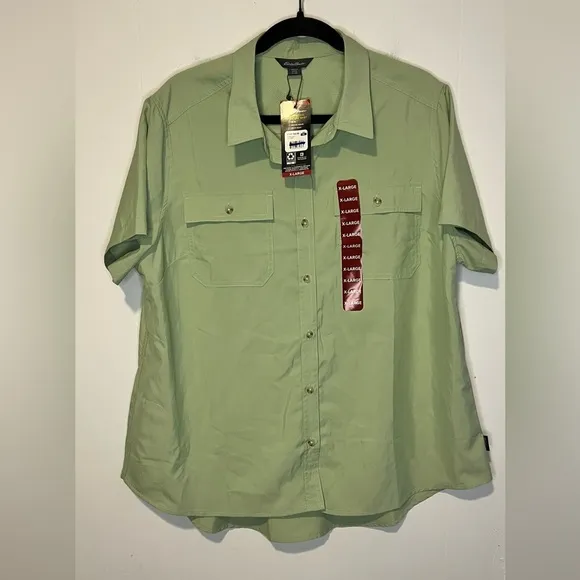 NWT Eddie Bauer Short Sleeve Button Up Women’s Adventure Shirt L31 62225 - Image 1
