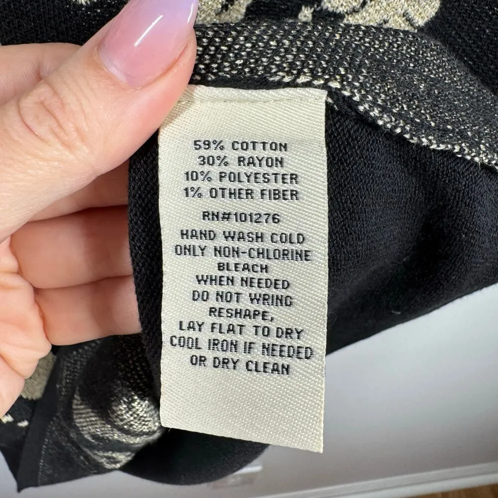 ECI Damask Knitted A-line Sweater Women S NWT Short Sleeve Black Y2K Sparkle - Image 5