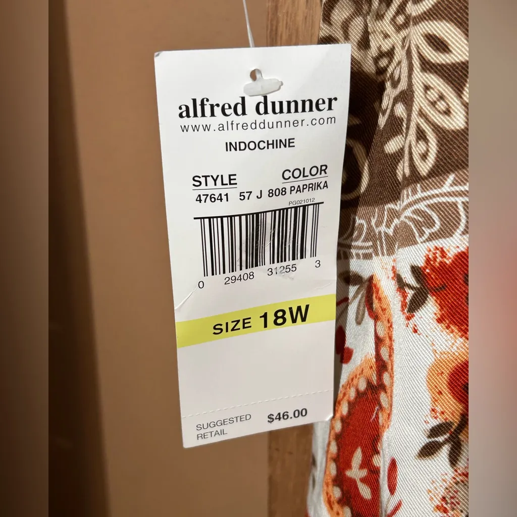 Alfred Dunner Plus Size 18W NWT button front blouse short sleeve shirt vintage - Image 4