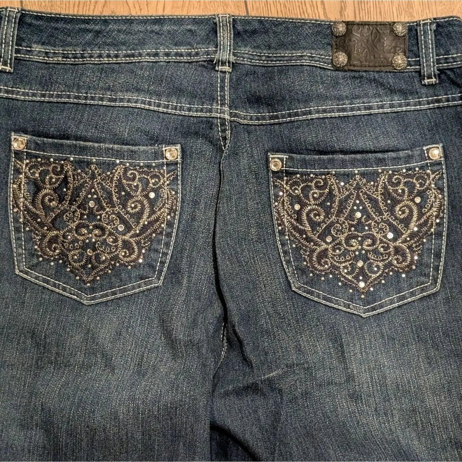 Style & Co Womens 10 Jeans Curvy Fit Straight Leg Bling Denim Jeans Stretchy - Image 4