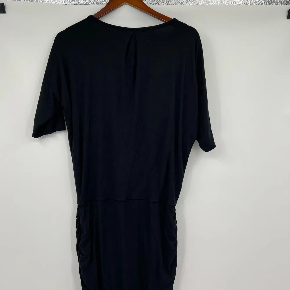 Athleta 243065 Womens Black Solstice Tee Ruched Dress Knit Stretch size medium - Image 4