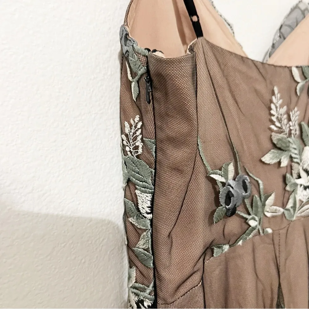 SAU Lee Gabriella Embroidered Dress Black Multi Lace Midi Cocktail Revolve US 2 - Image 7