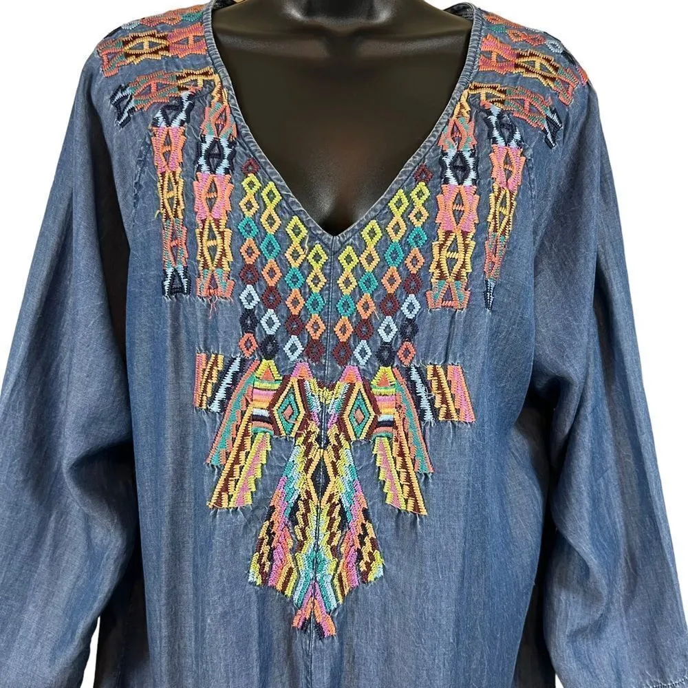 Soft Surroundings Mixteca Dark Denim Chambray Tunic - Image 2