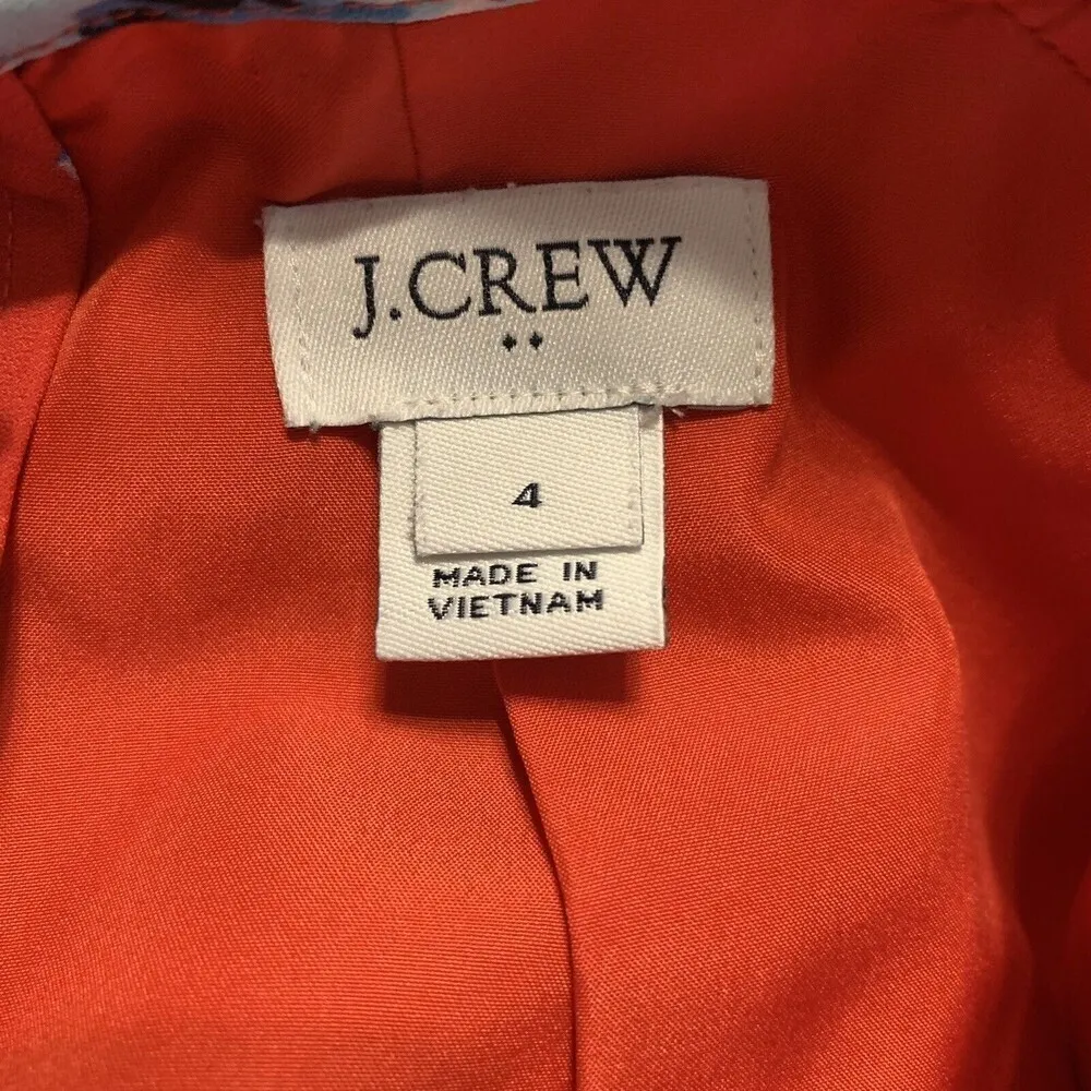 J. Crew Womens Size 4 Multicolor Floral Print Shift Long Sleeve Dress - Image 4