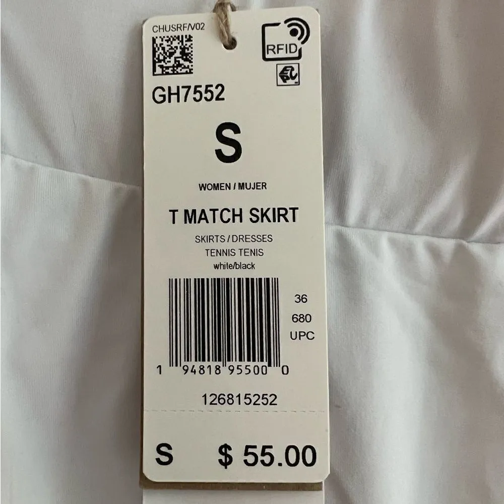 NWT Adidas "T Match Skirt" tennis skirt in White - Aeroready fabric! Size small - Image 3