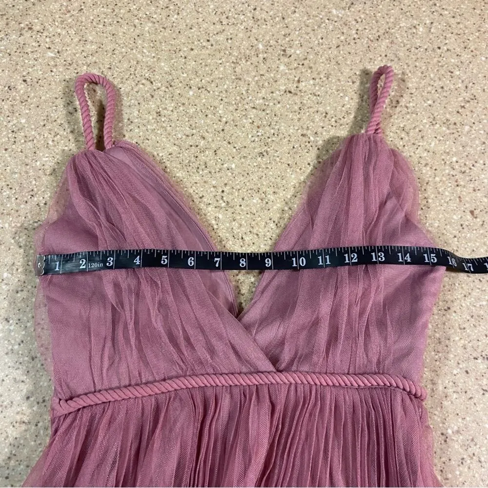 NWOT Lulus Sweet Goddess Mauve Mesh Pleated Sleeveless Midi Dress - Image 7