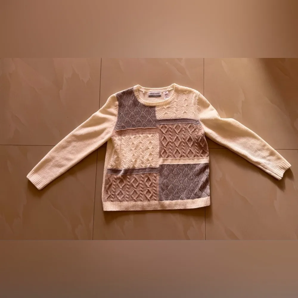 Alfred Dunner Womens Gray White Check Long Sleeve Pullover Sweater Size PM - Image 14