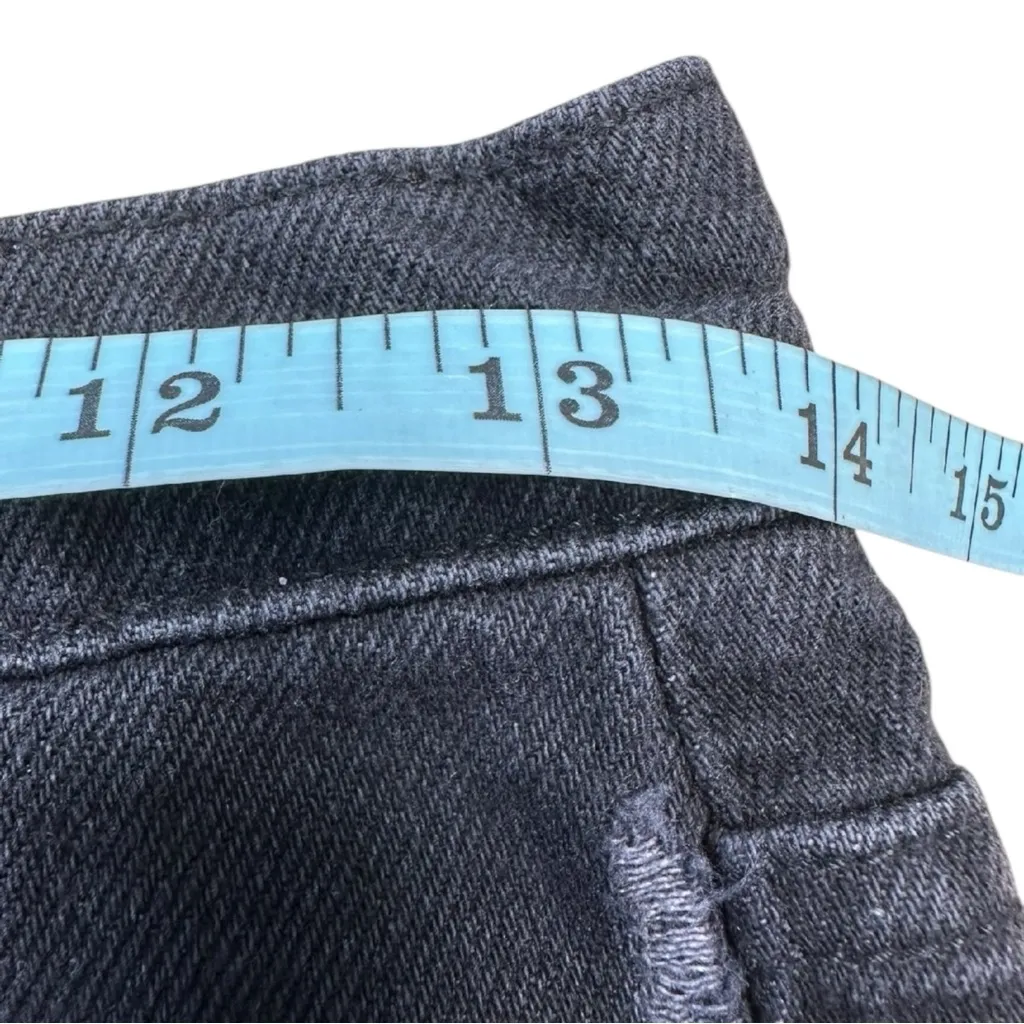 Aviator Nation NWT Black Hi Rise Skater Cut Off Side White Check Shorts Size 25 - Image 5