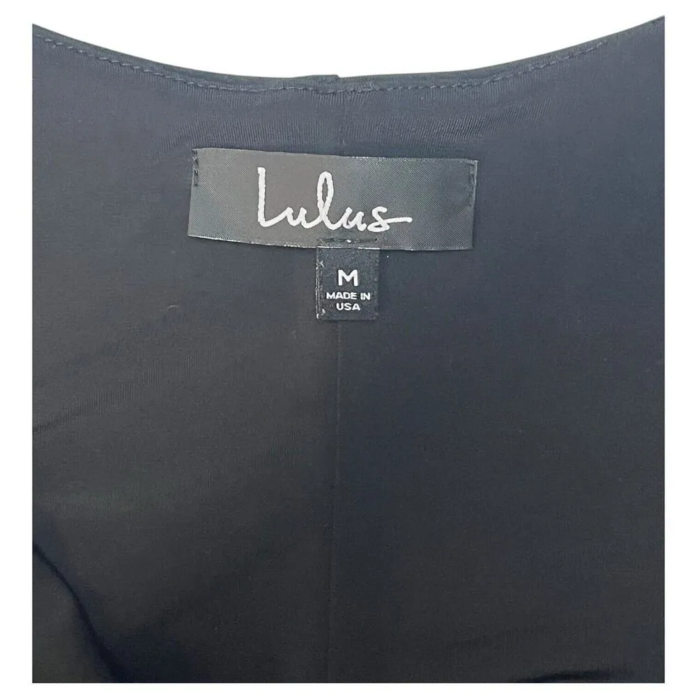 Lulus Dress Womens M LBD Scoop Neck Spaghetti Strap Mini Club Night Out Black - Image 7