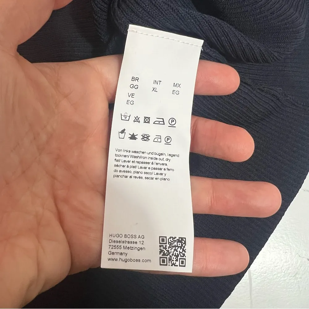 Hugo Boss Fadeira Stretch Stripe Knit Sweater metallic Sz XL - Image 8