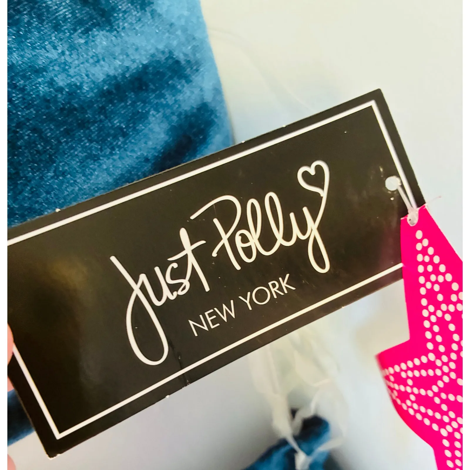 Just Polly New York Teal Velvet Bodysuit Large Blue - Image 3