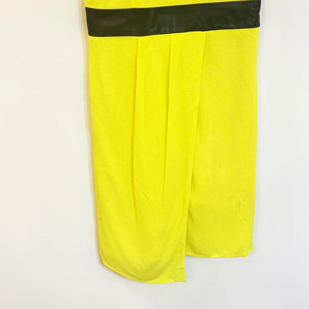 Milly Yellow Dress sz 2 Lamb Leather belt - Image 2
